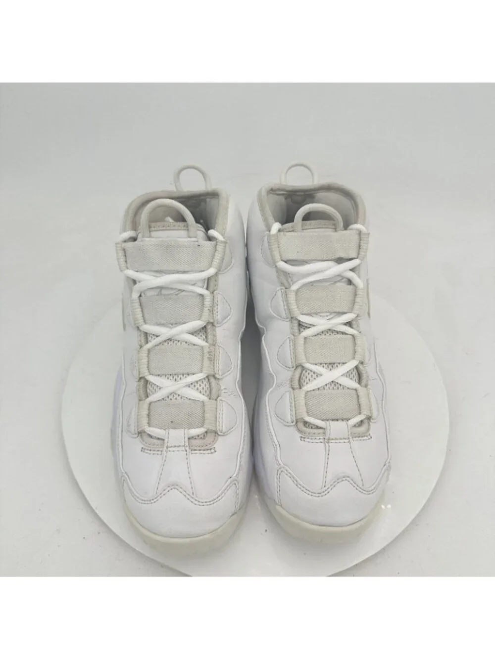 Nike Air Max Uptempo Men Size 8.5 922935-100 Triple White Basketball Shoes